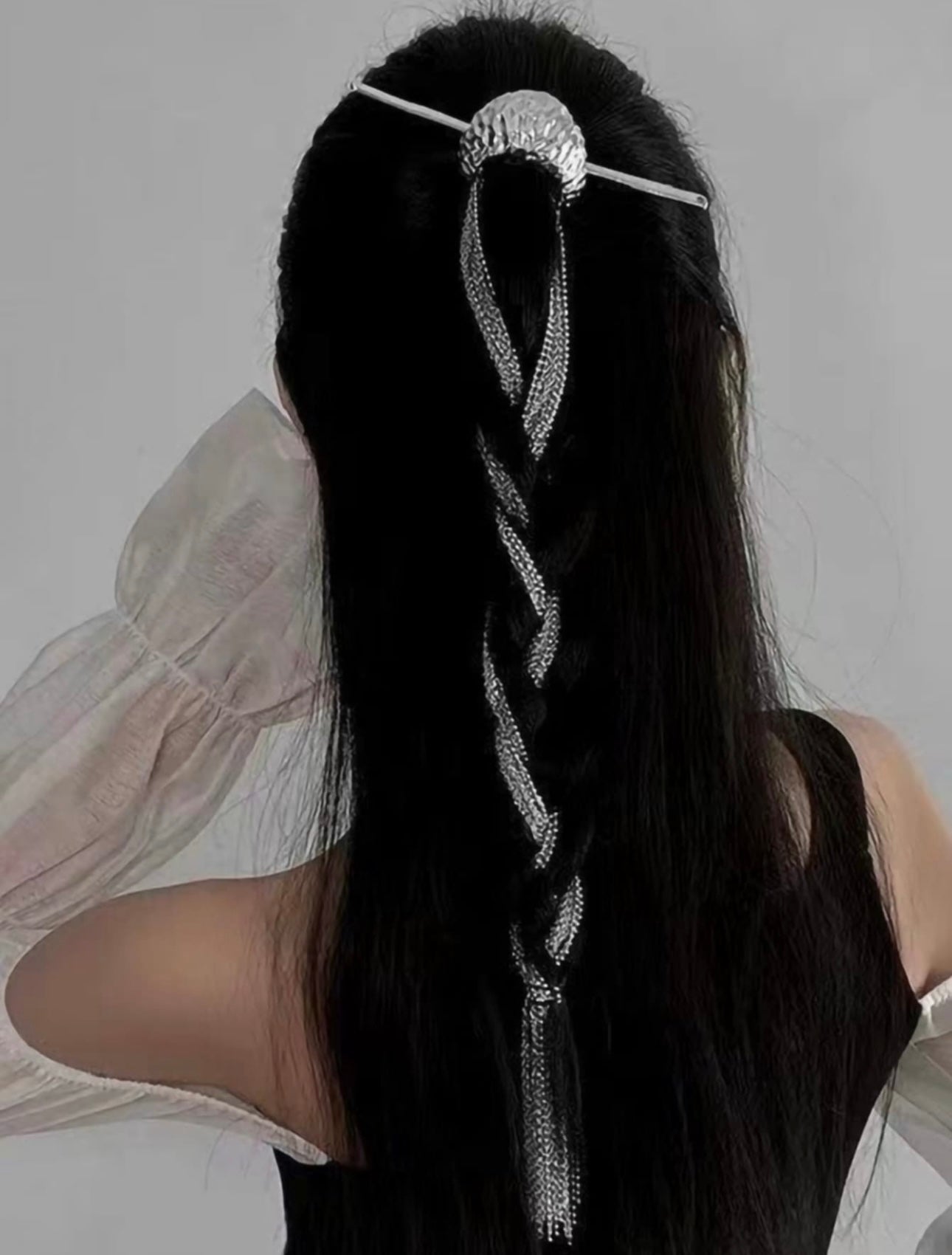 Women's Elegant Metallic Crescent Hairpin, Suitable For Everyday And Party Wear