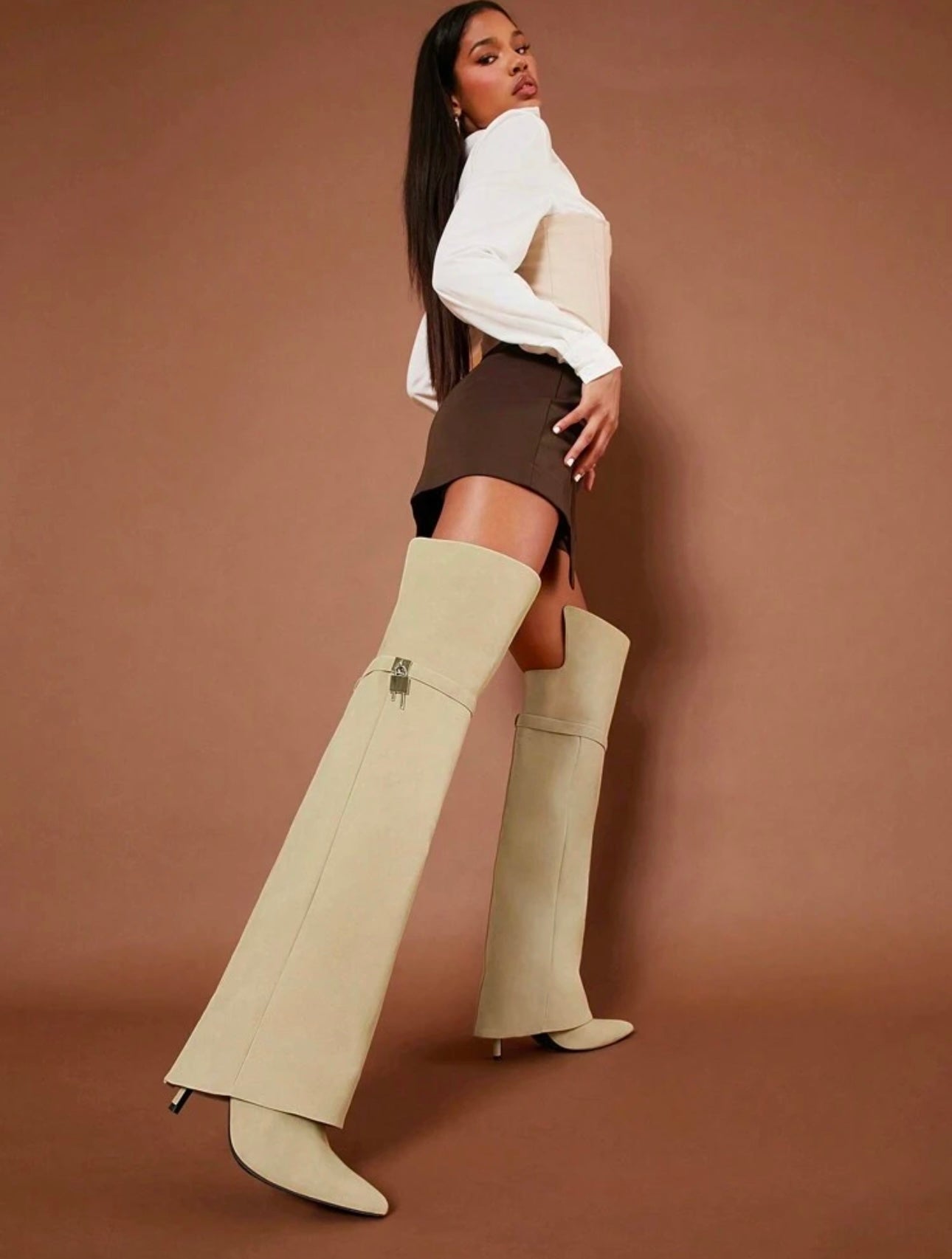 Folded Over The Boot With A Strap And Ornament