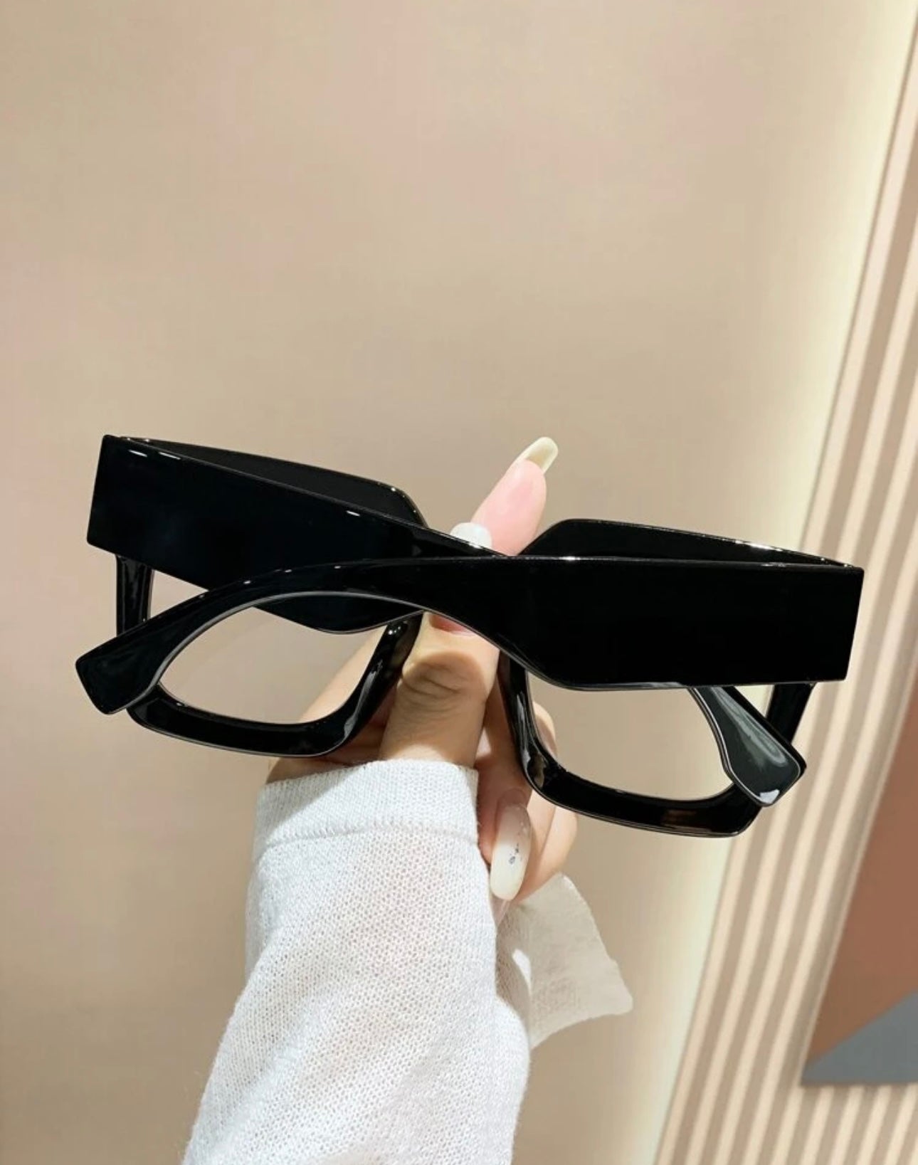 1pc Plastic Frame Big Square Transparent Fashion Clear Lens Glasses