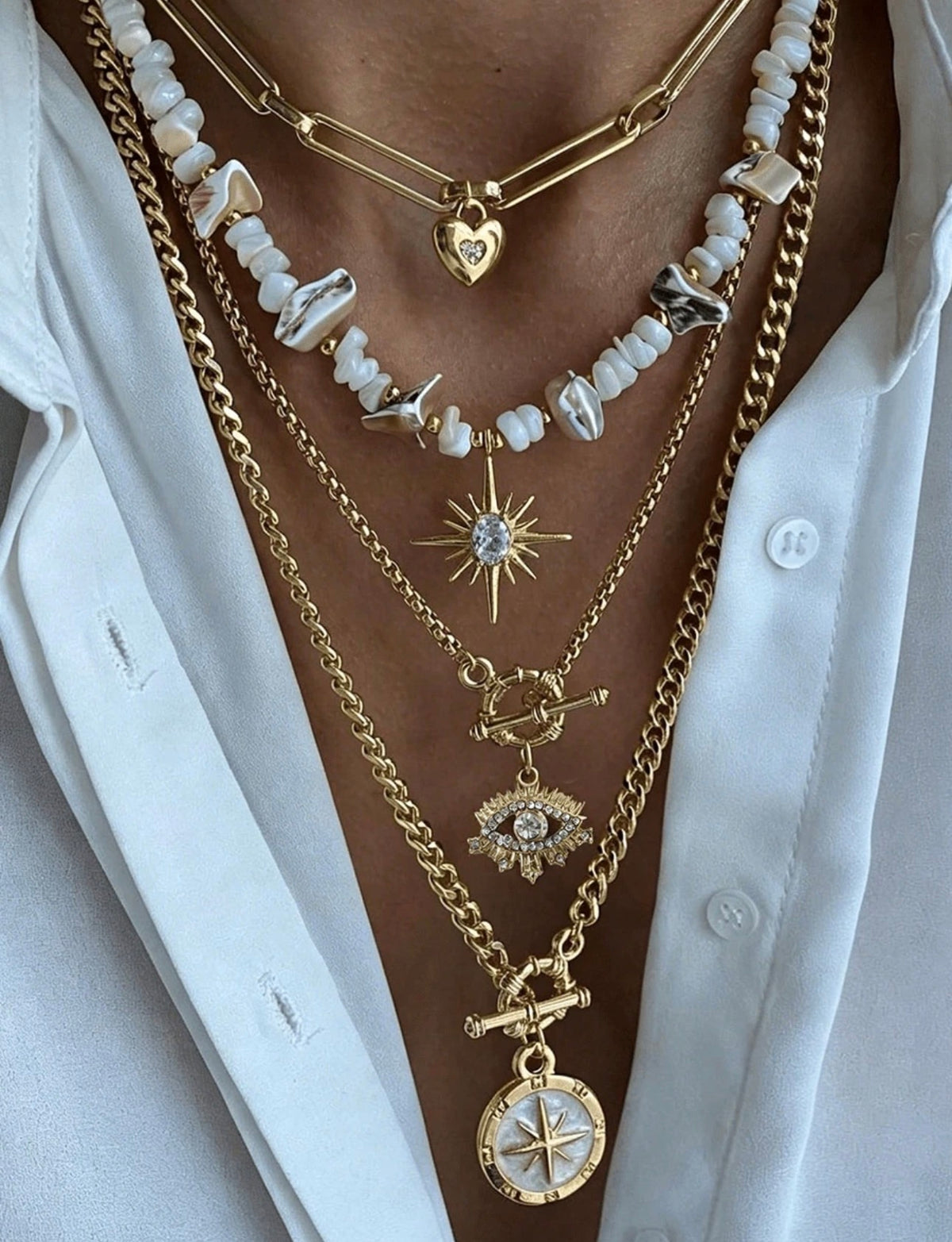 4 pcs evil eye set of chains