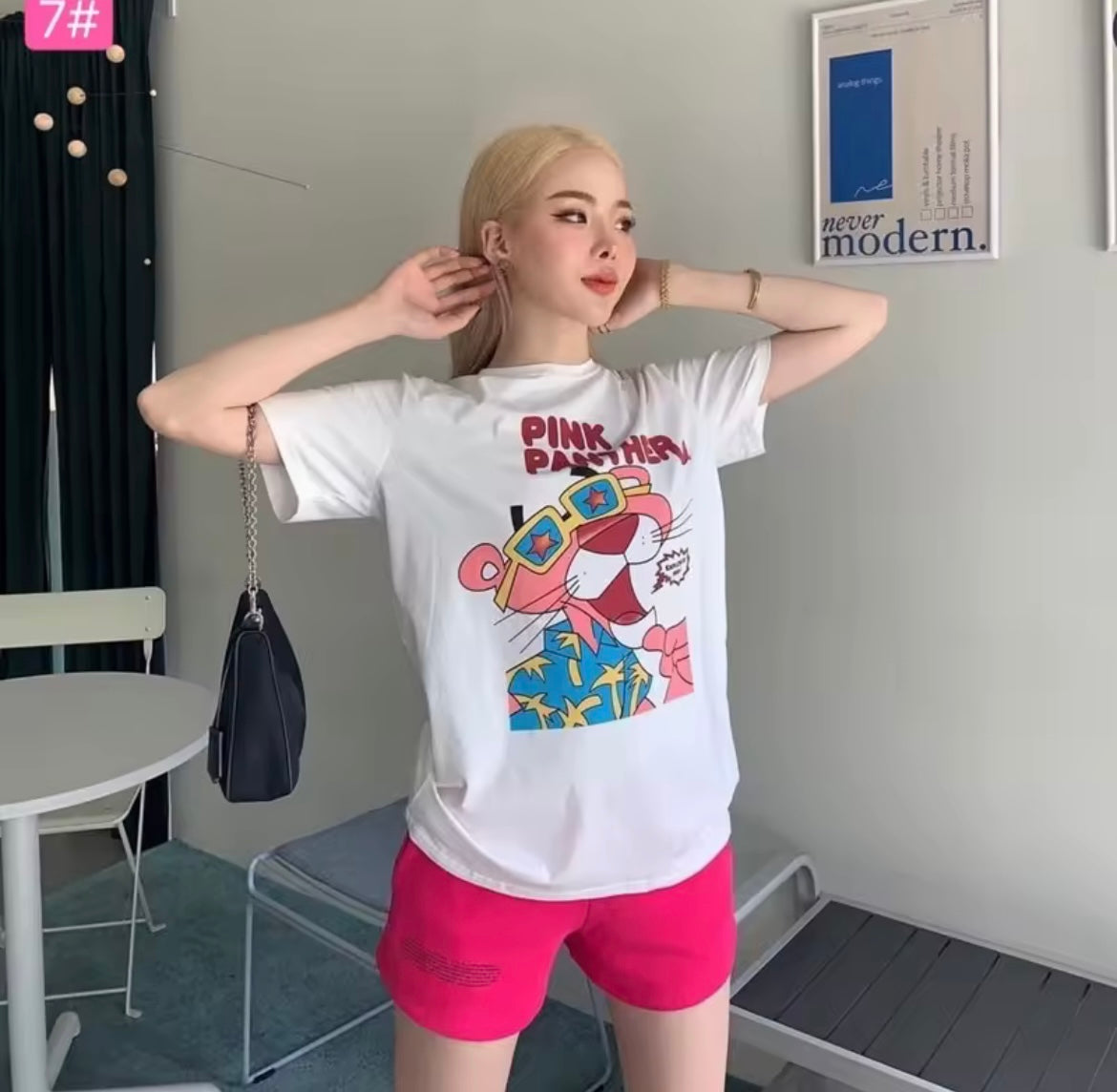 A151 Pink Panther (Tshirt + Shorts )