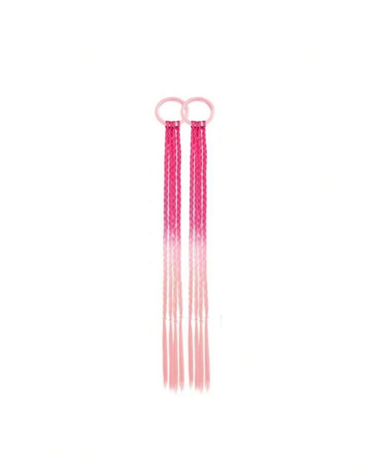2pcs Kids Colorful Hair Extensions, Braided Ponytail Hair Pieces, Girls' Hair Accessories, Crazy Hair Day Costume Accessories