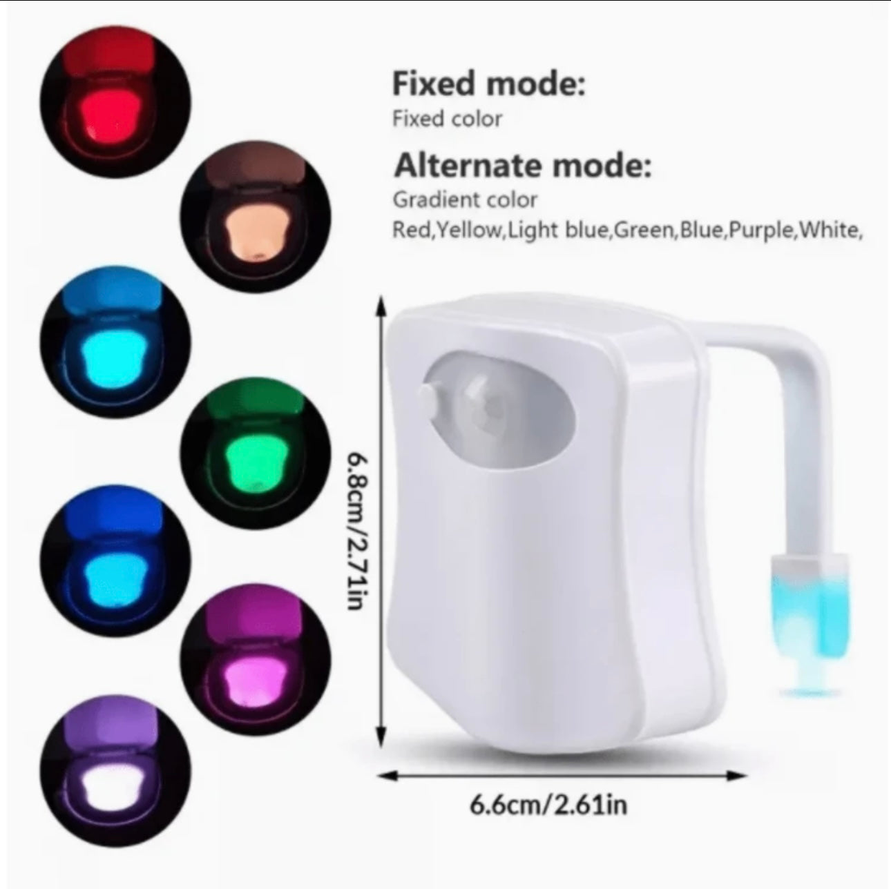 Elegant Toilet Sensor Night Light, Hanging Motion Sensor Toilet Seat Light LED Light'