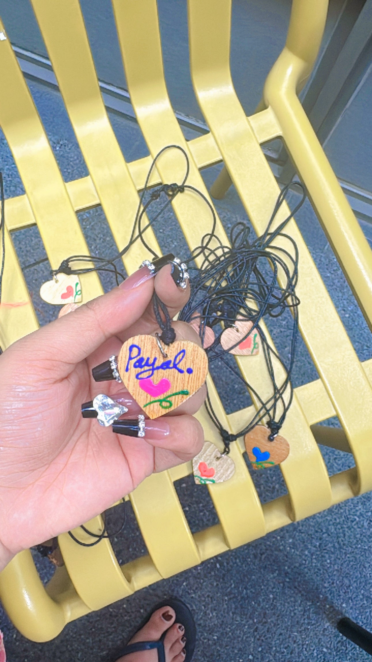 Customised wooden heart pendant