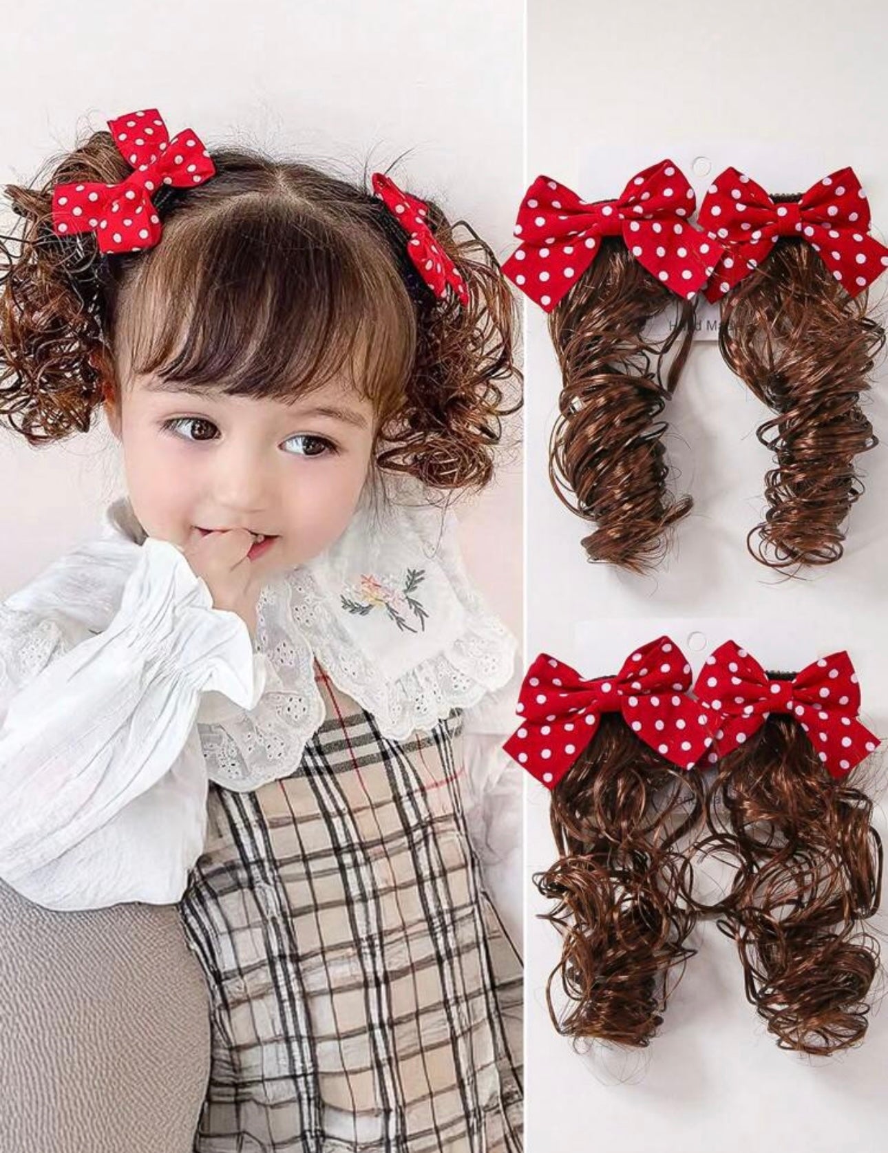 1 Pair Red Polka Dot Bow Hair Clips, Cute Princess Style Hair Accessories For Baby Girls