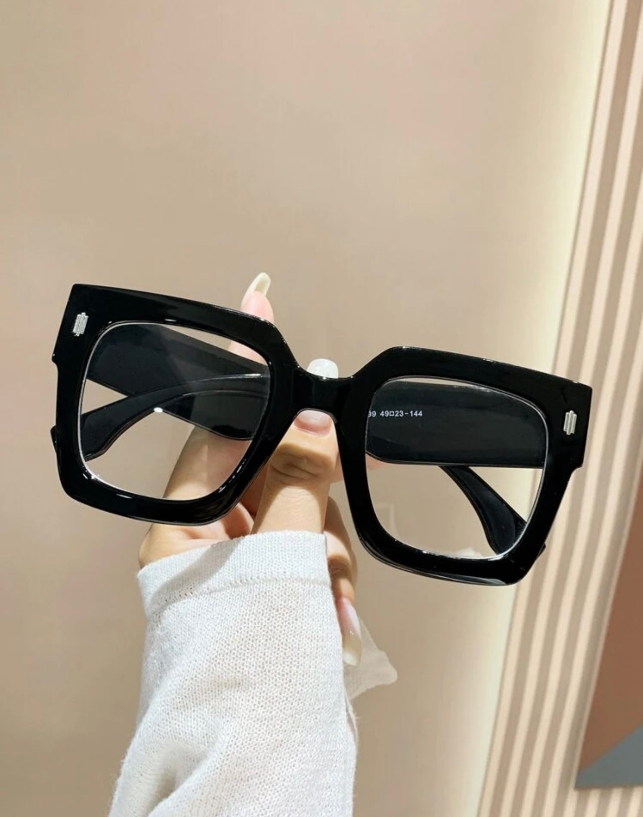 1pc Plastic Frame Big Square Transparent Fashion Clear Lens Glasses