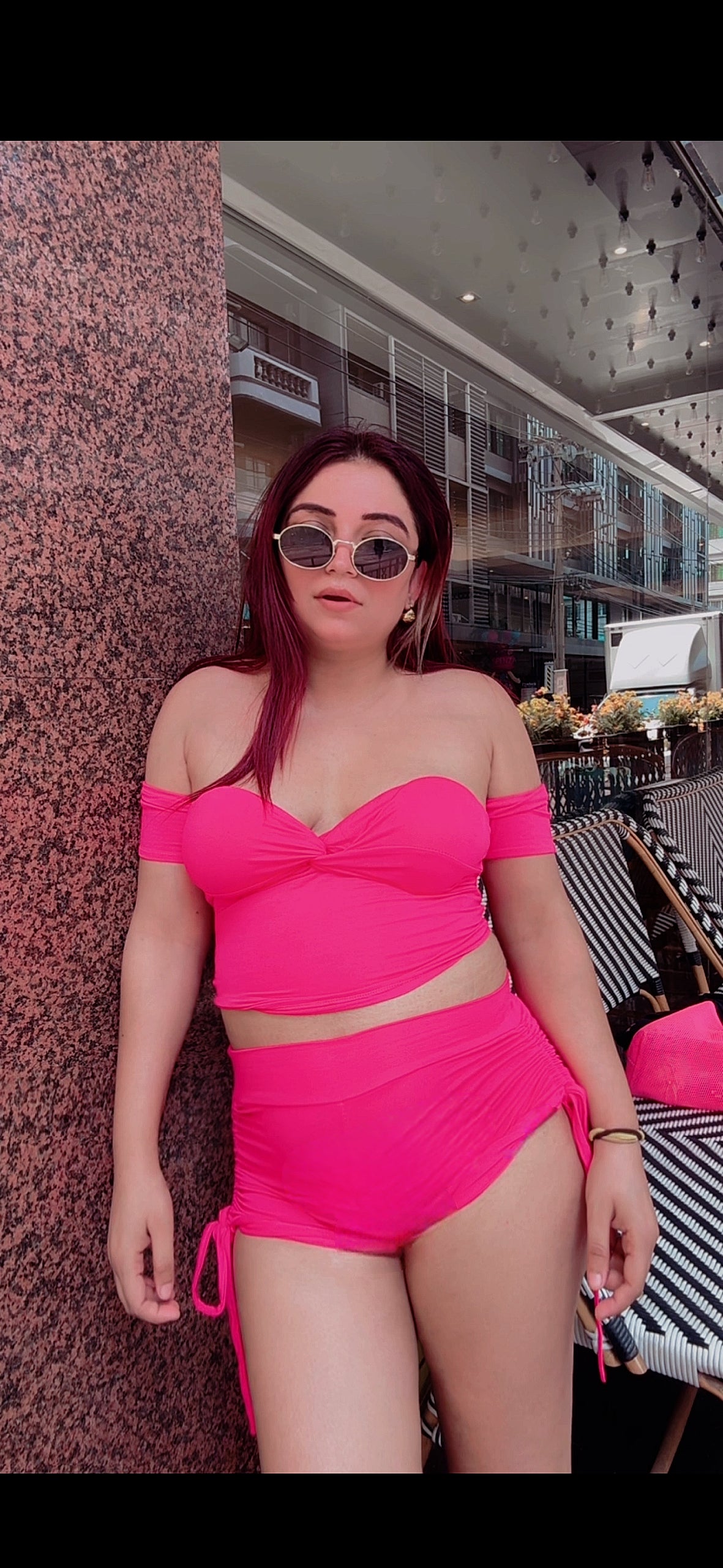 Paded stretchable top with shorts