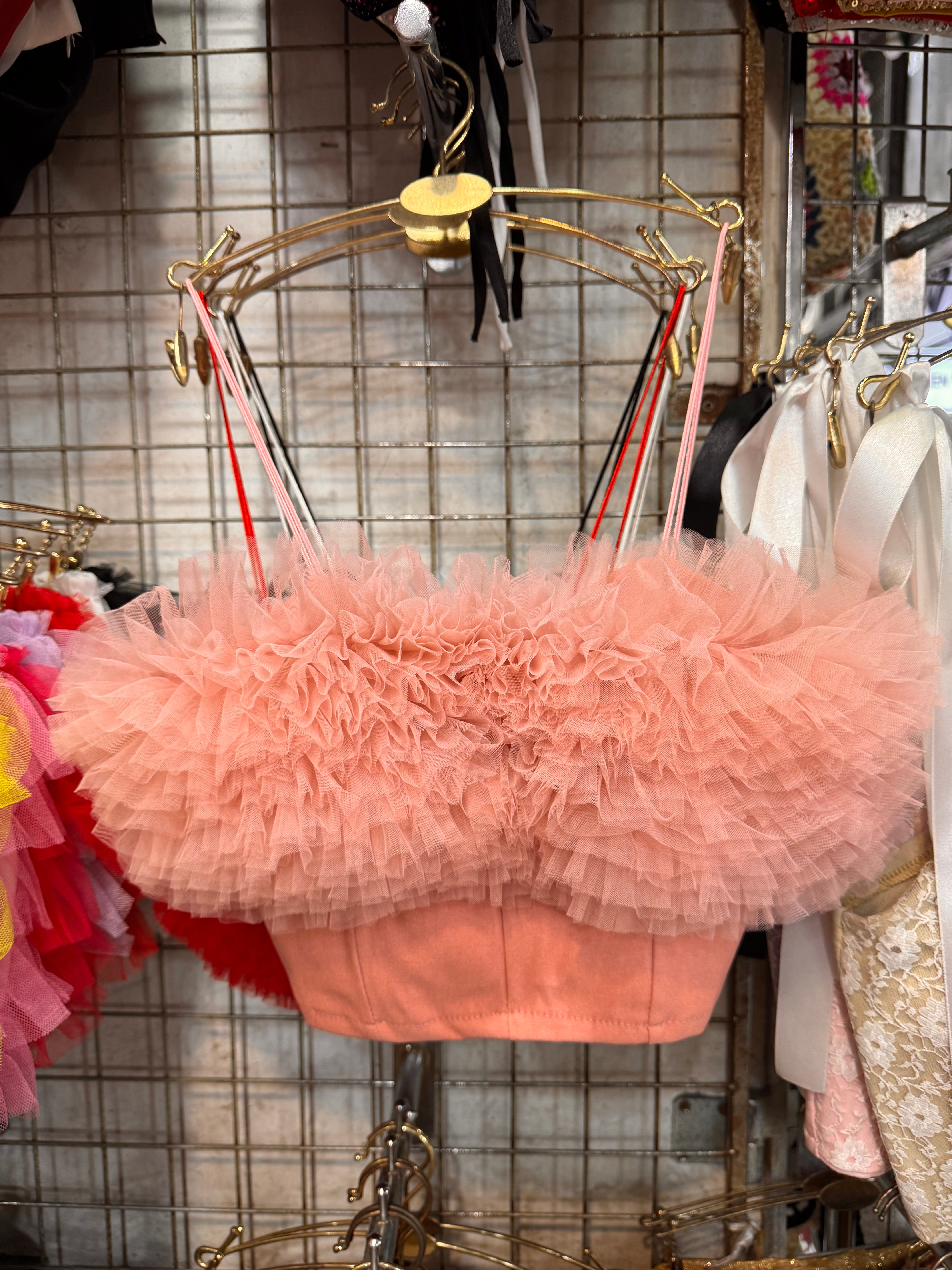 Net flower paded bustier stretchable