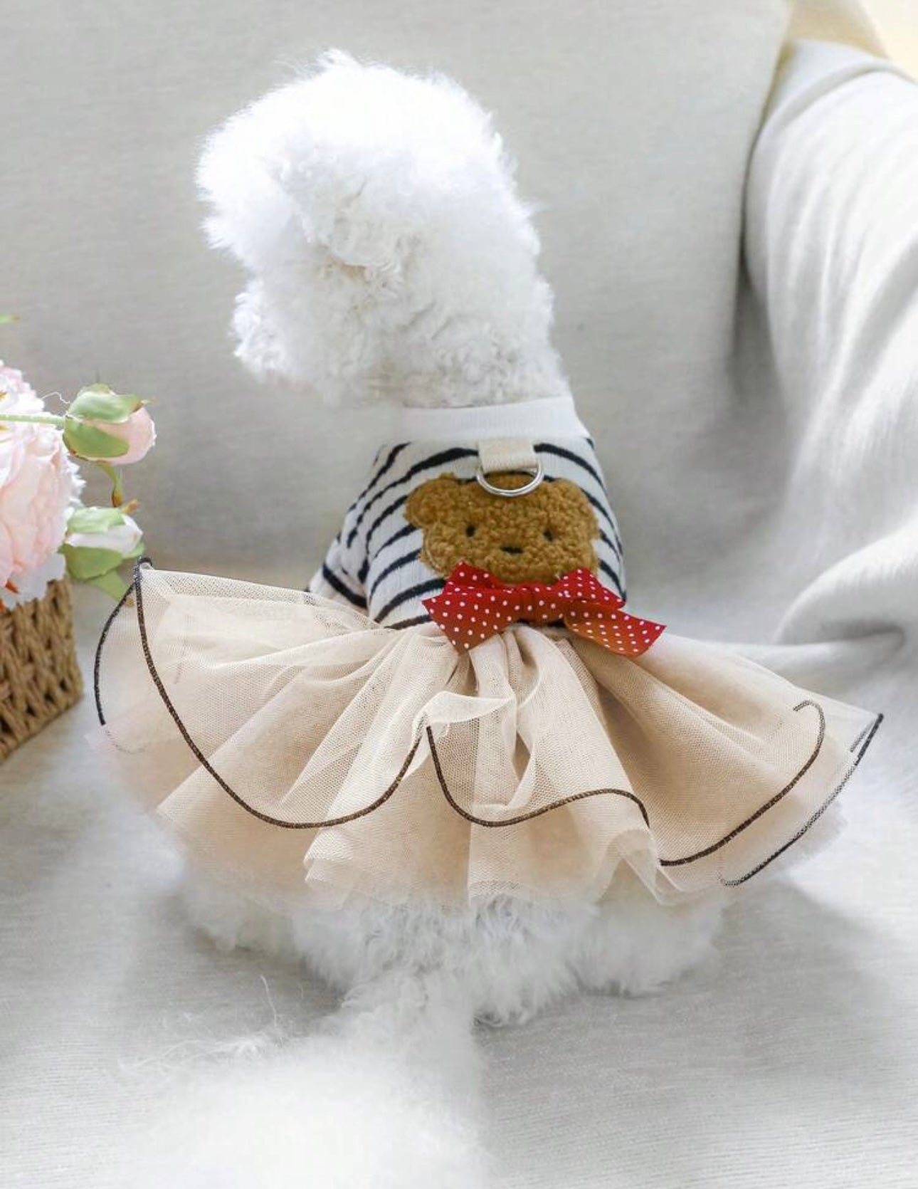 1pc Pet Clothes For Small And Medium Sized Dogs And Cats, Cute Princess Dress, Bear Tulle Skirt