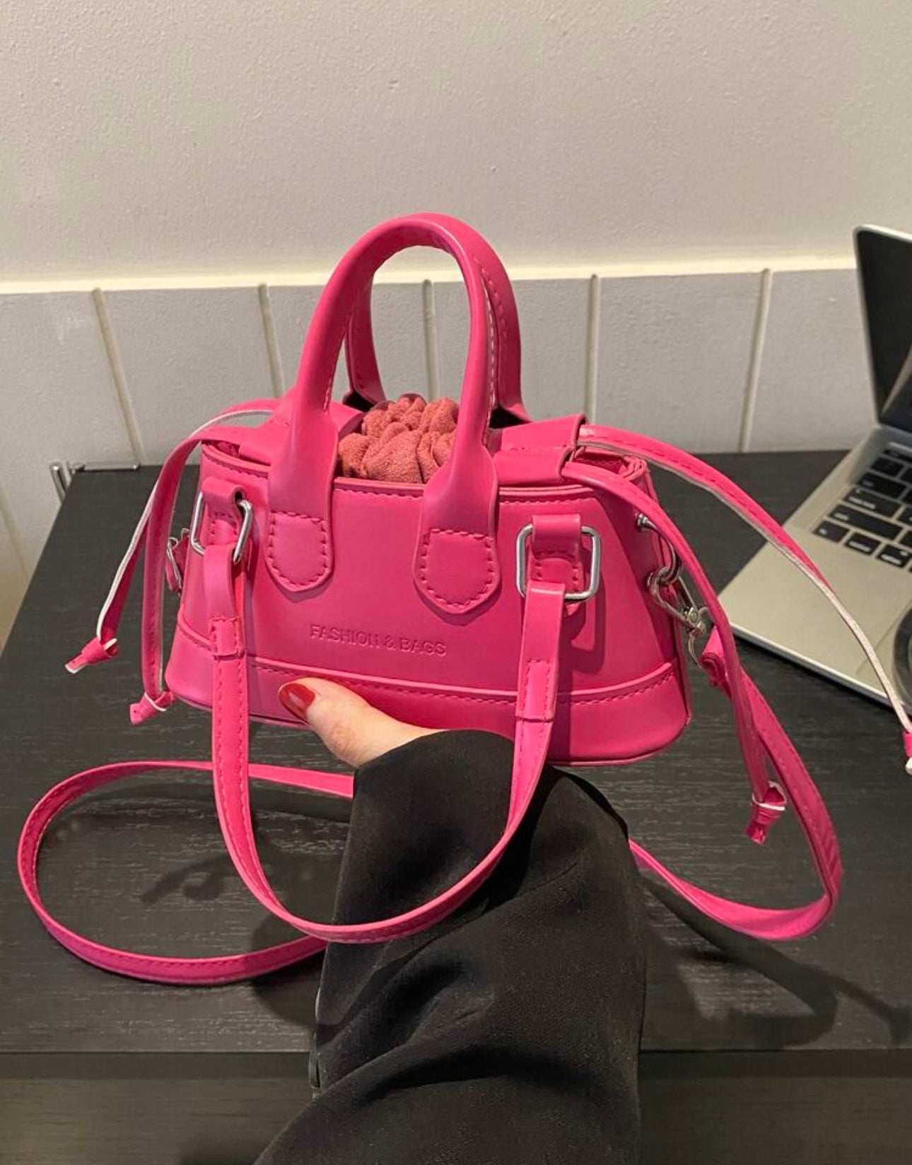 Mini Crocodile Embossed Handbag With Crossbody Strap