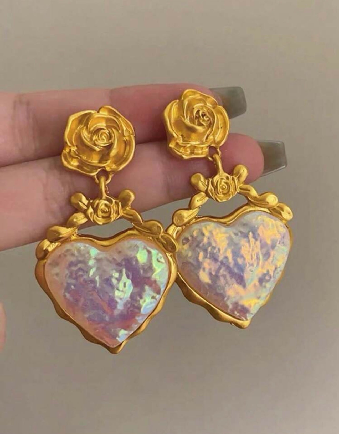 Heart dropping earrings