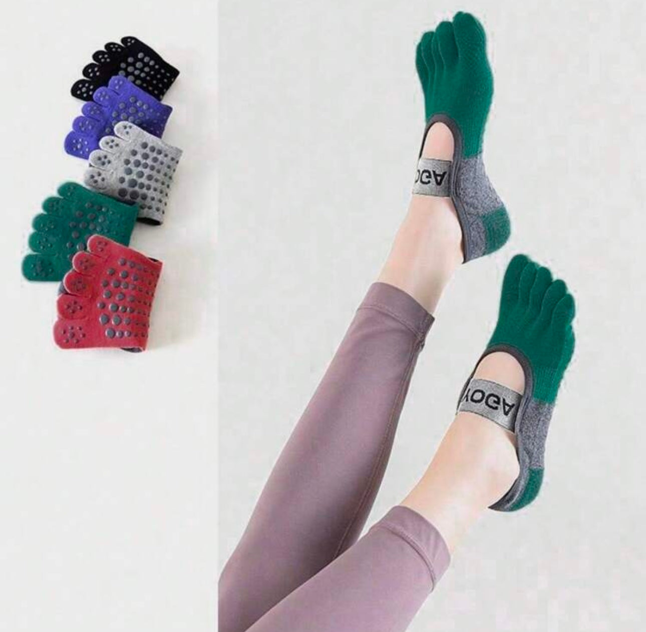 Yoga Socks With Grips For Women, Non-Slip Socks For Pilates, Barre, Ballet, Dance, Fitness
