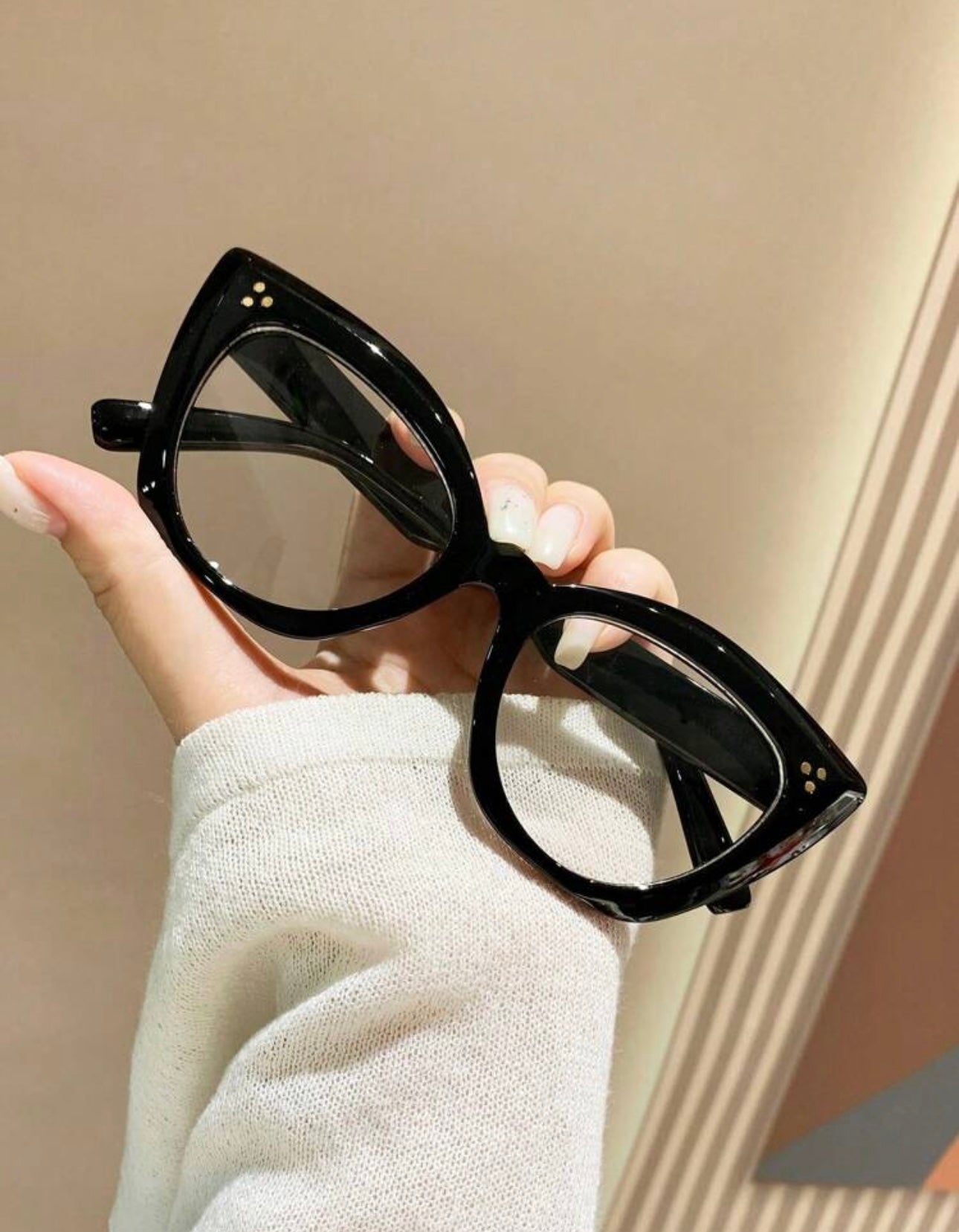 1 Pair Cat Eye Design Fashionable Non-Prescription Glasses, Suitable For Computer, Gaming, TV And Smartphone Use, Clear Lens Accessories