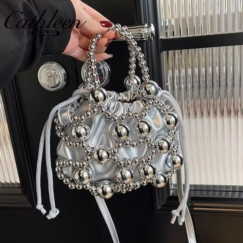 Silver pearl bag