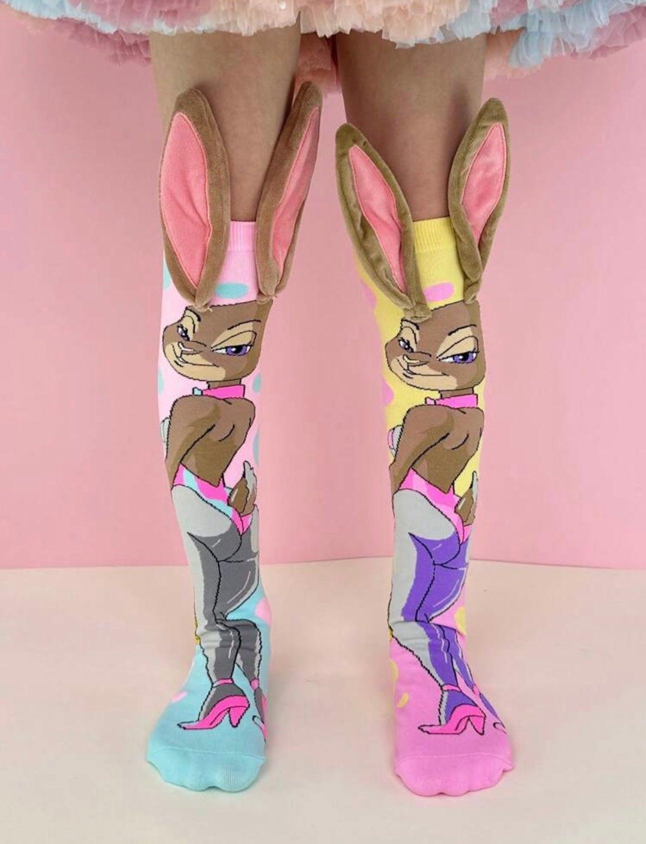 A Pair Of Cute Rabbit Over-The-Knee Socks Suitable For Girls' Daily Outfit
