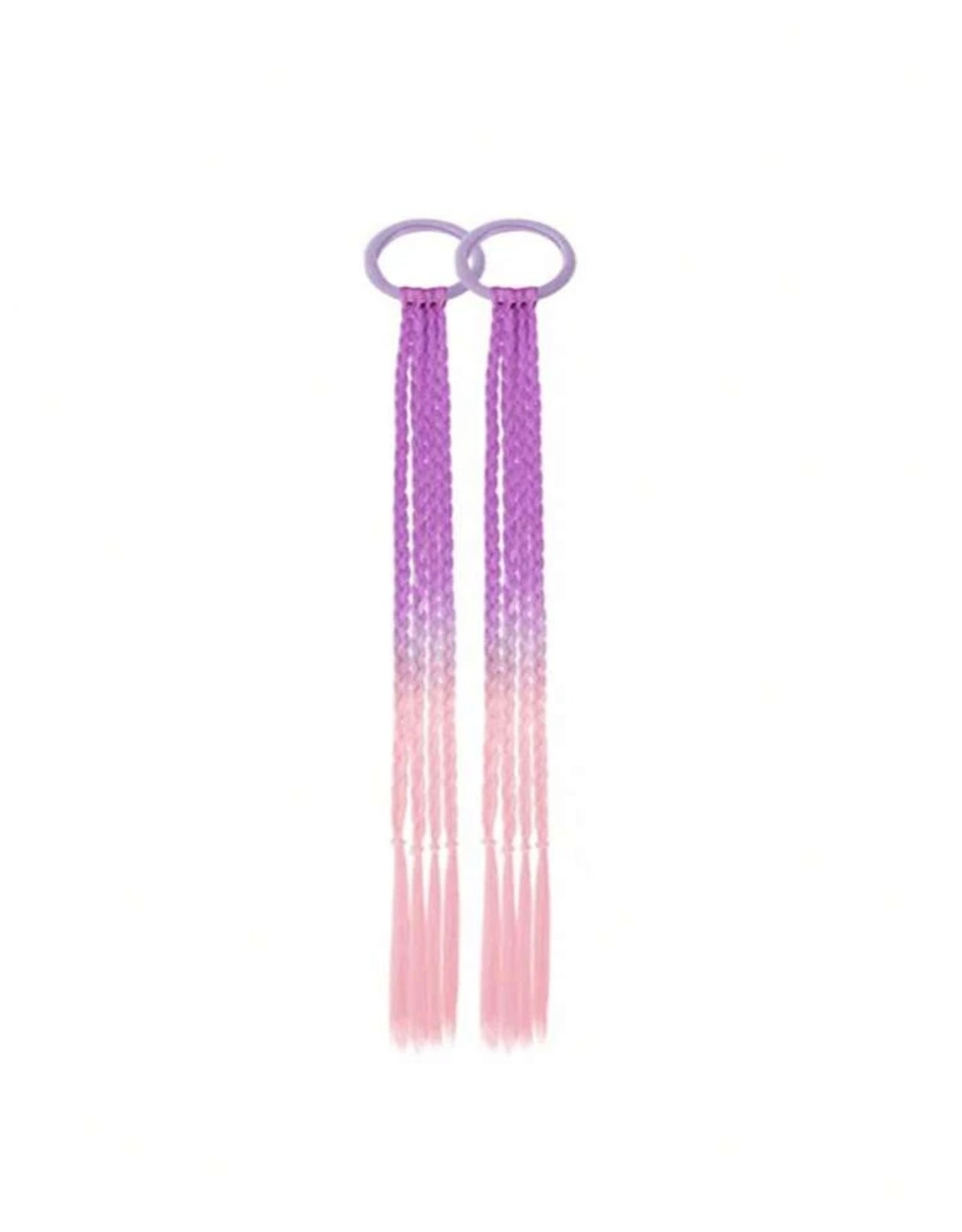 2pcs Kids Colorful Hair Extensions, Braided Ponytail Hair Pieces, Girls' Hair Accessories, Crazy Hair Day Costume Accessories