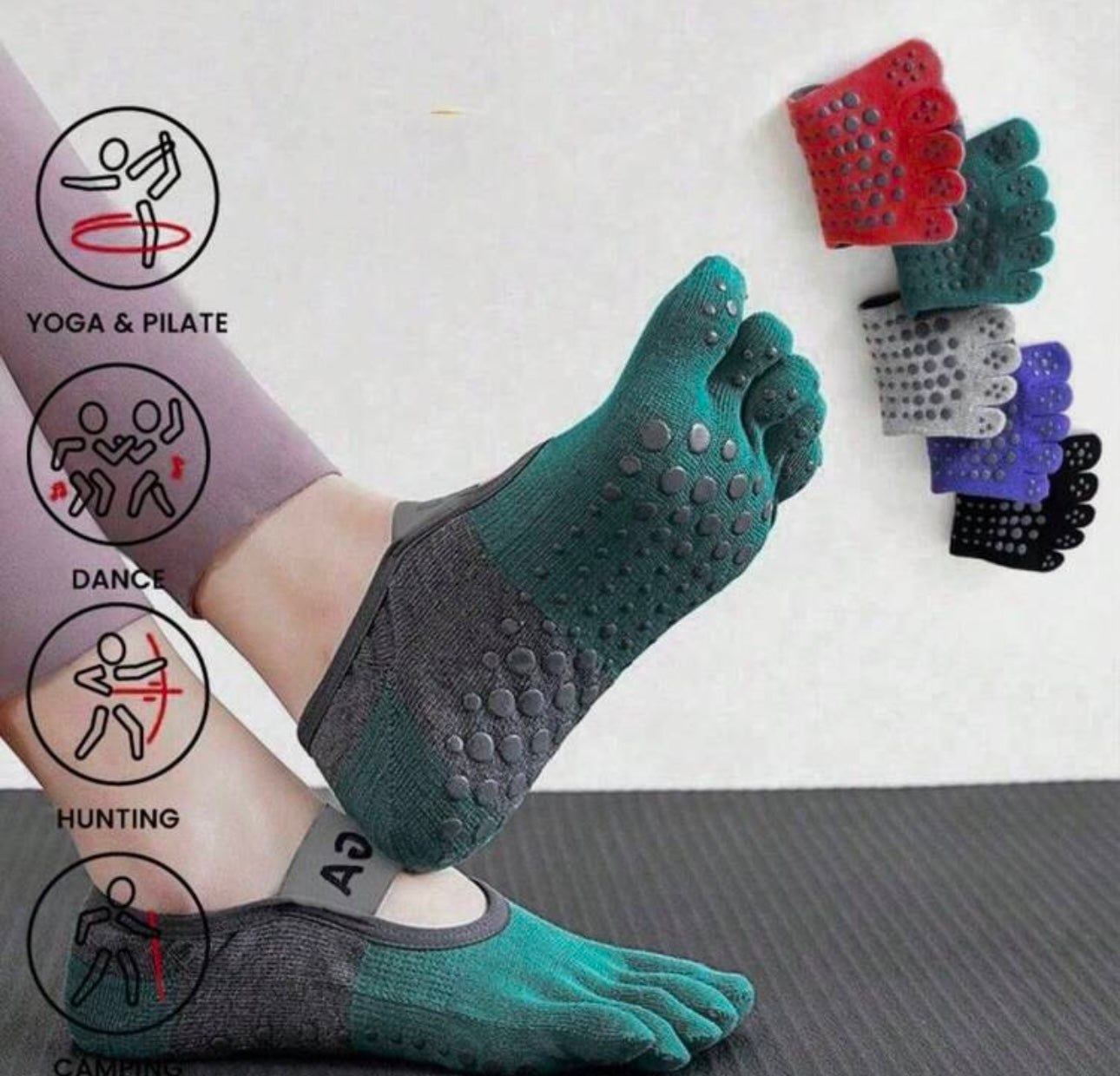 Yoga Socks With Grips For Women, Non-Slip Socks For Pilates, Barre, Ballet, Dance, Fitness