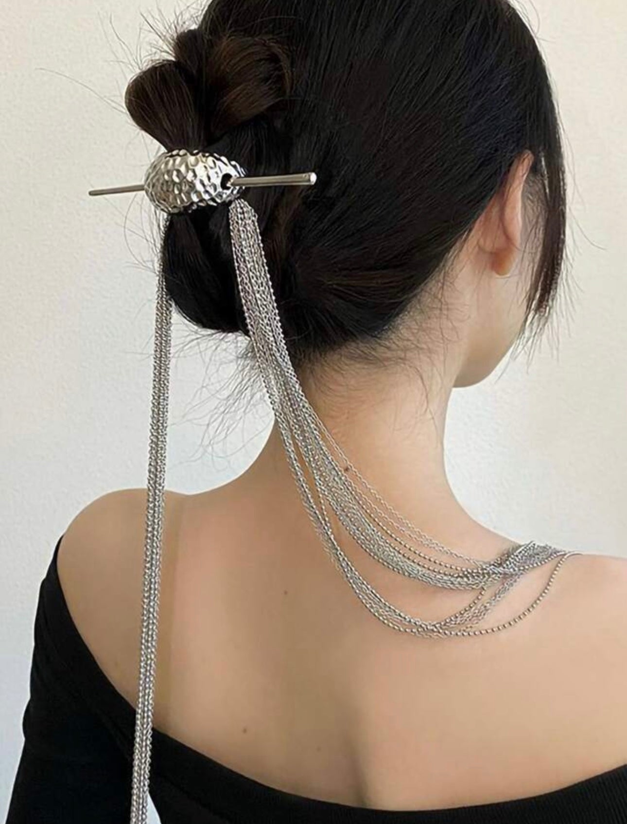 Women's Elegant Metallic Crescent Hairpin, Suitable For Everyday And Party Wear
