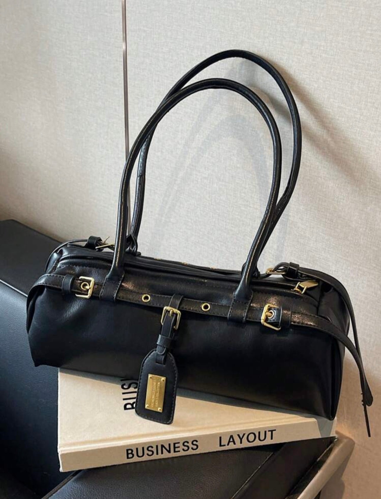 1pc Fashionable PU Leather Crossbody Bag