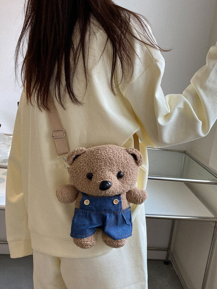 Plush Mini Teddy cross body Bag