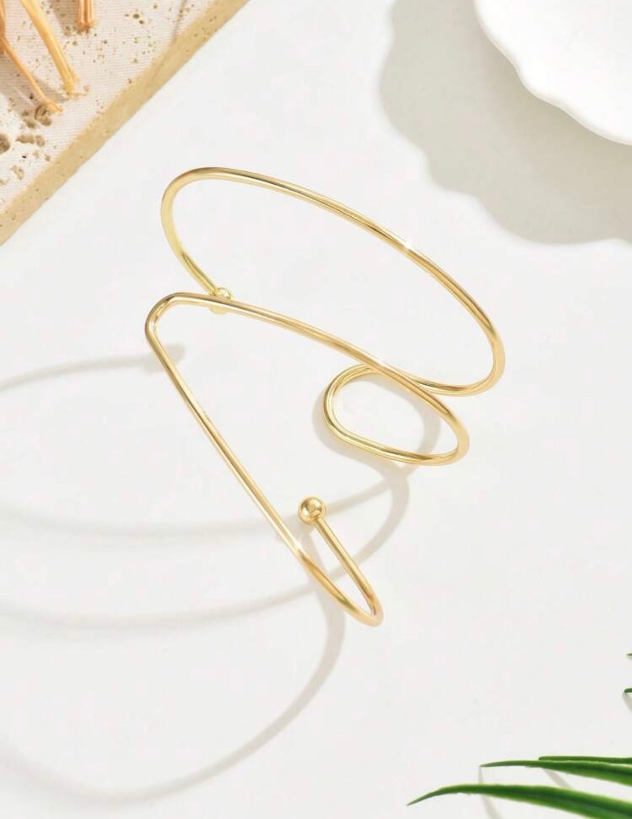 1pc Minimalist Exaggerated Geometric Bangle For Women