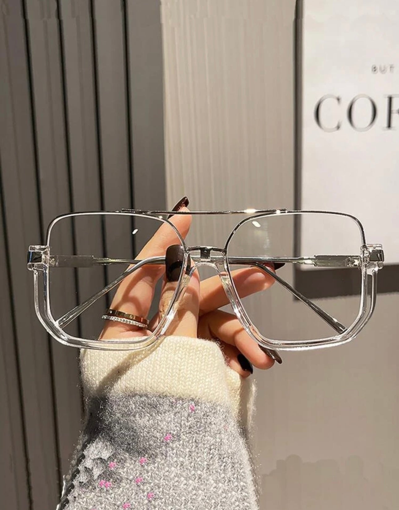 Top Bar Eyeglasses Clear Glasses Accessories Blue Light Glasses Accessories For Women