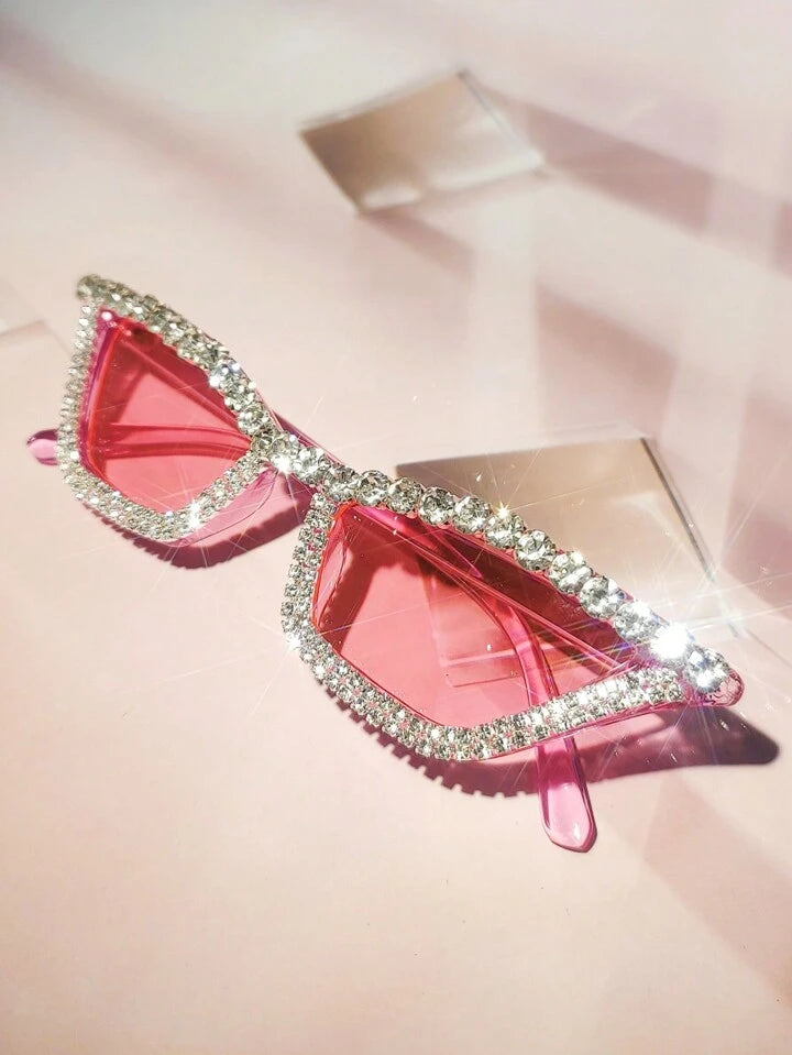 Cat Eye rhinestone glasses