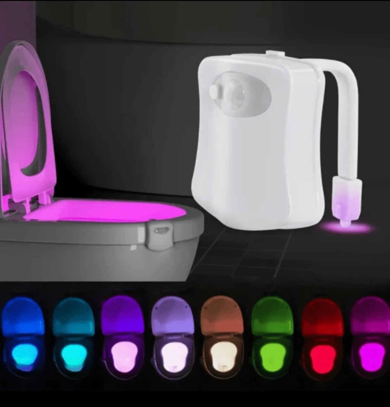Elegant Toilet Sensor Night Light, Hanging Motion Sensor Toilet Seat Light LED Light'