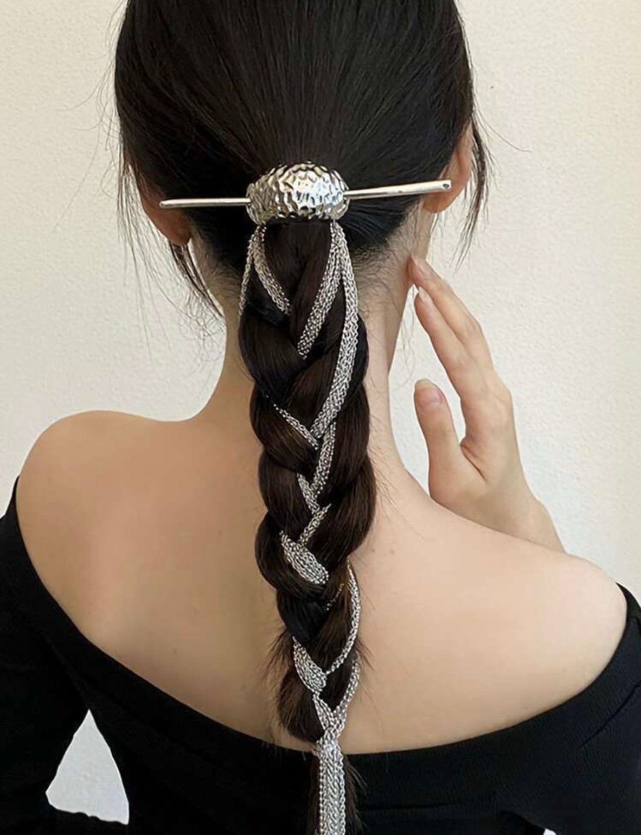 Women's Elegant Metallic Crescent Hairpin, Suitable For Everyday And Party Wear