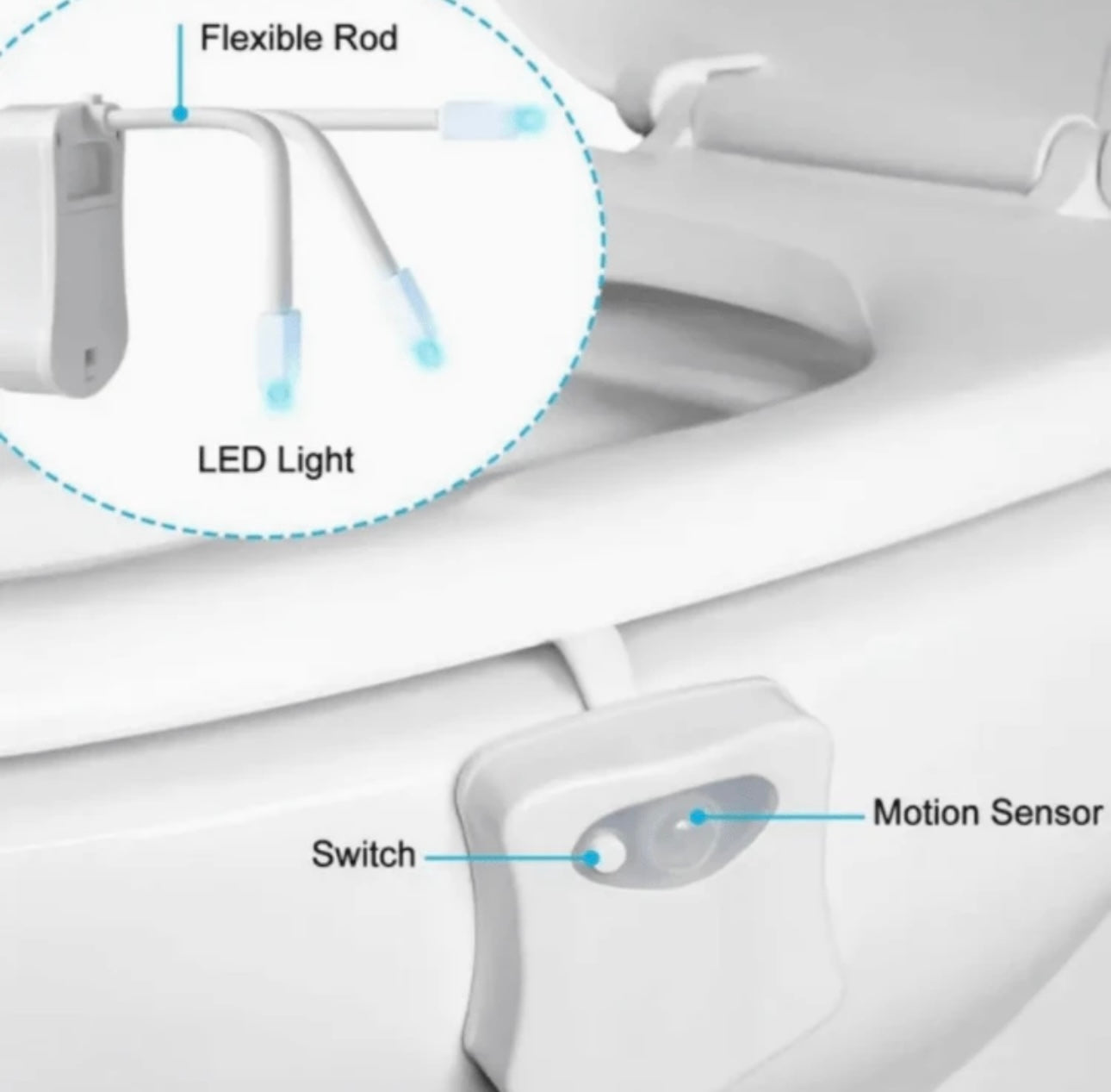 Elegant Toilet Sensor Night Light, Hanging Motion Sensor Toilet Seat Light LED Light'