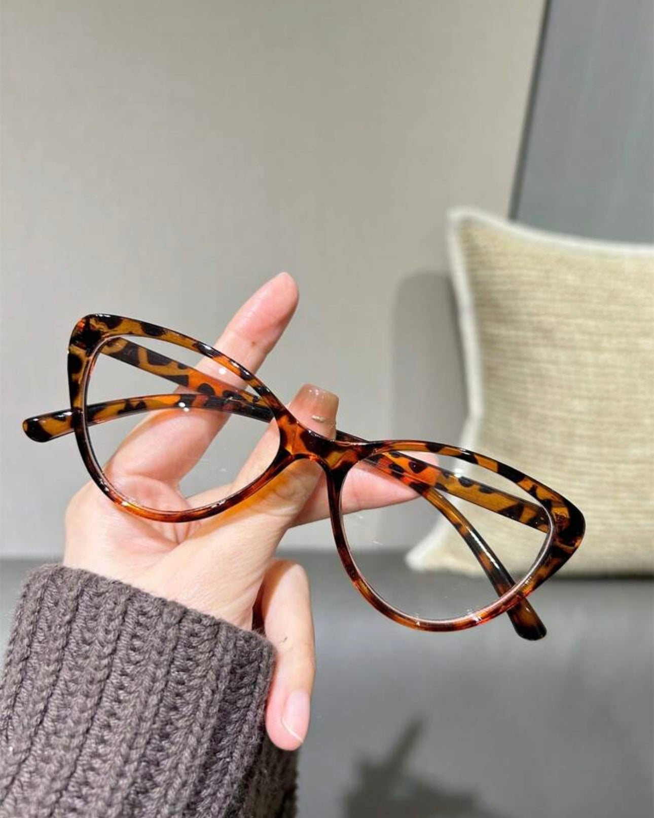 1pc Women's Stylish Cat Eye Casual Daily Fashion Plano Glasses