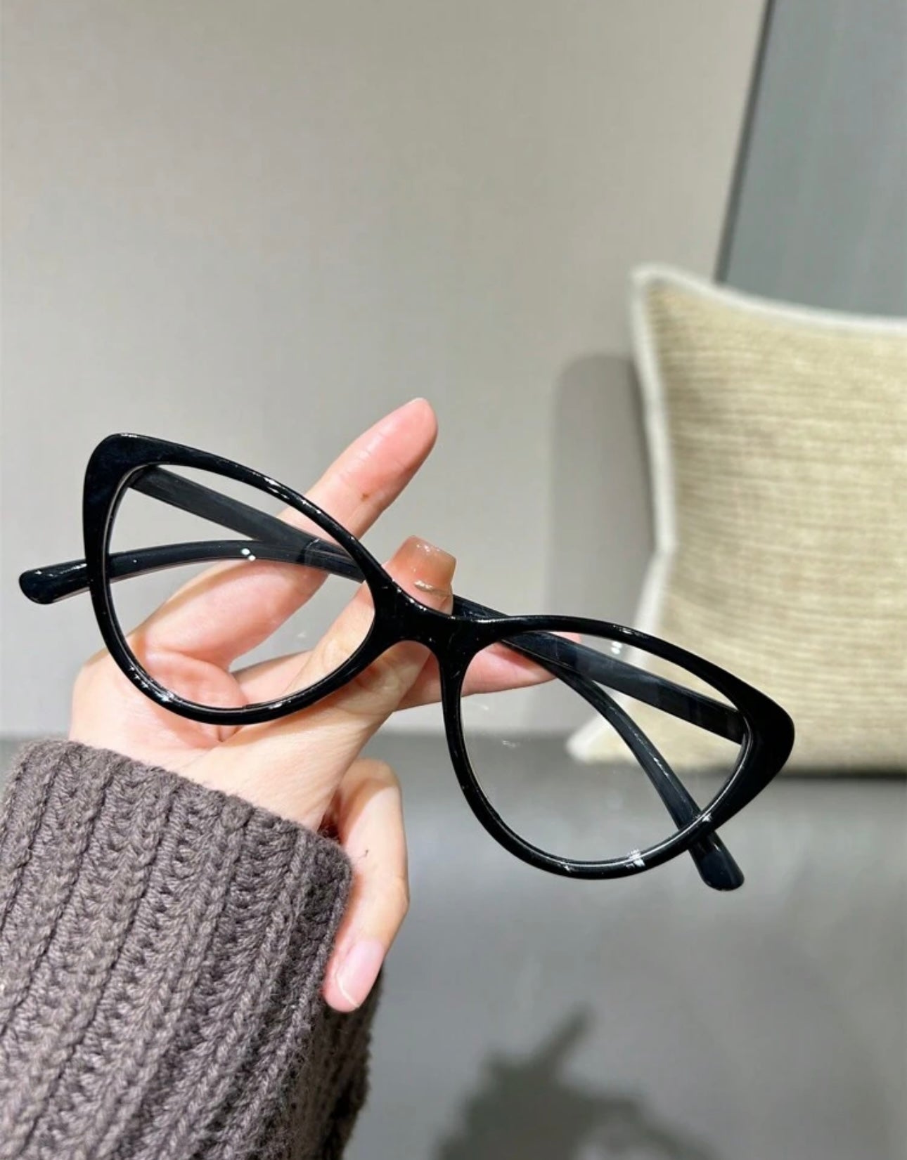 1pc Women's Stylish Cat Eye Casual Daily Fashion Plano Glasses
