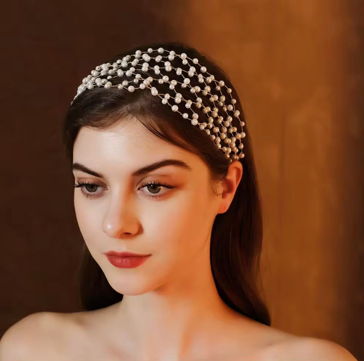 Pearl ribbon hairband