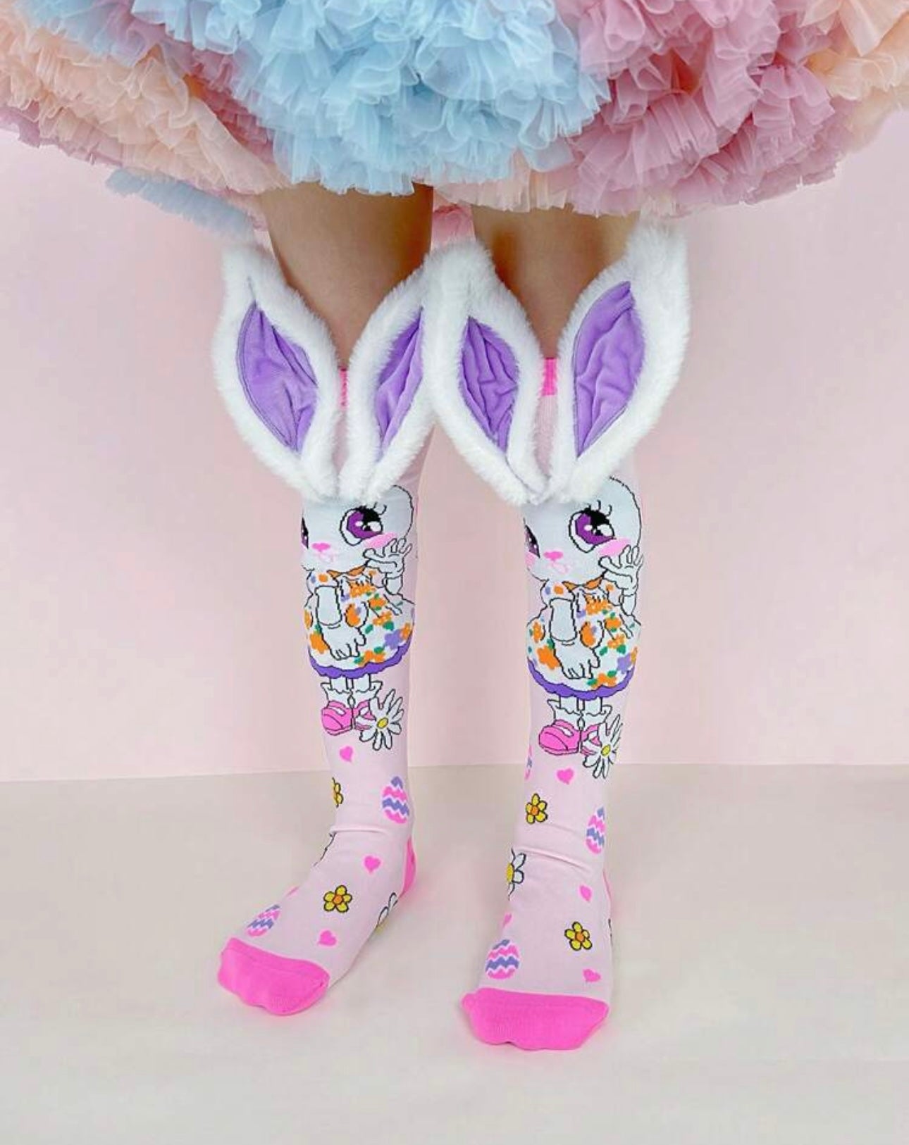 A Pair Of Cut Rabbit Ear Knee High Socks Suitable For All Season Is A Pair Of Happy Socks.