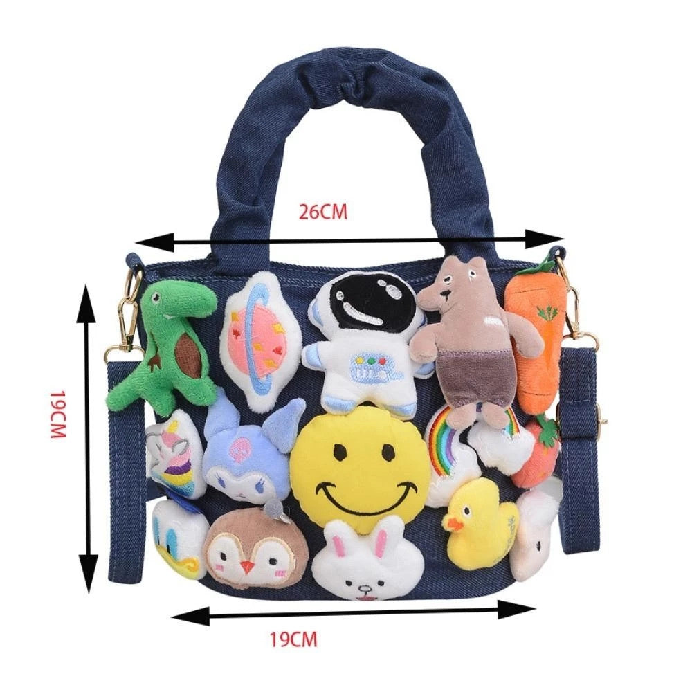 Denim emoticon bag