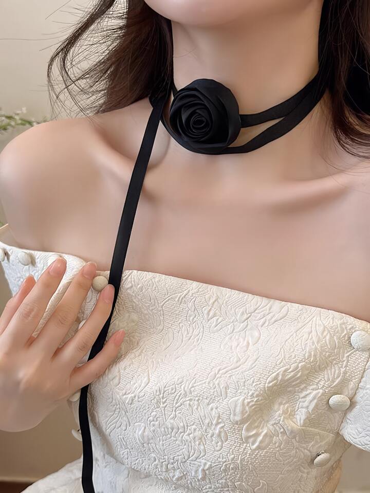 Ribbon floral hair & neck accessory