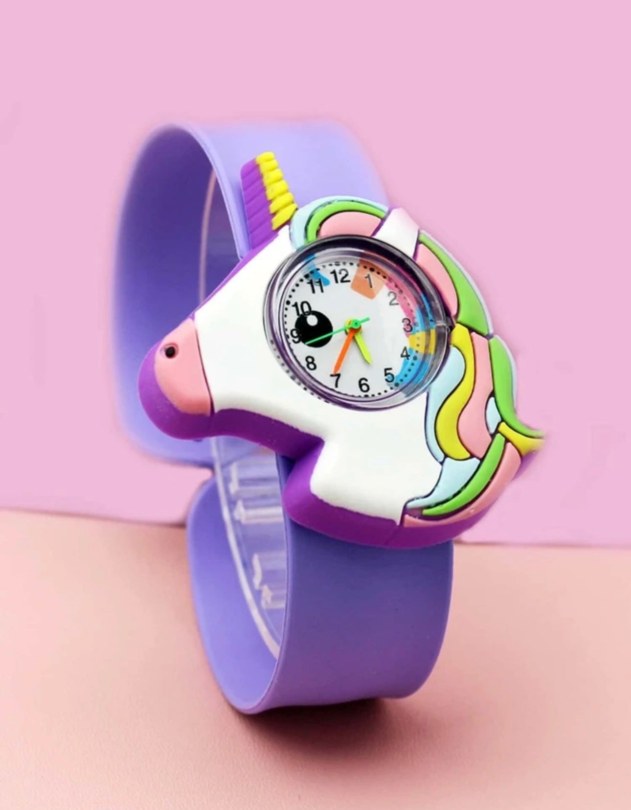 Best-Selling Unicorn Cartoon Snap Watch For Kids To Learn Time, Cute Animal Shaped Watch For Primary School Students