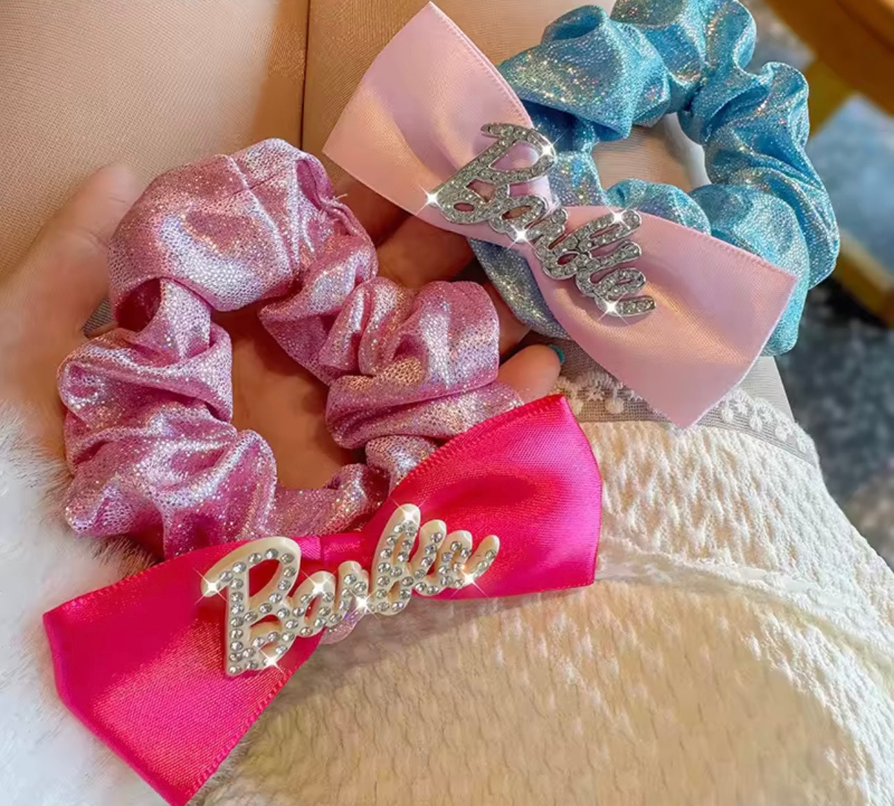 Barbie sparkle scrunchie