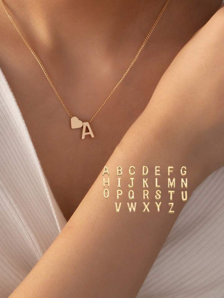 Alphabet with heart Neckpiece