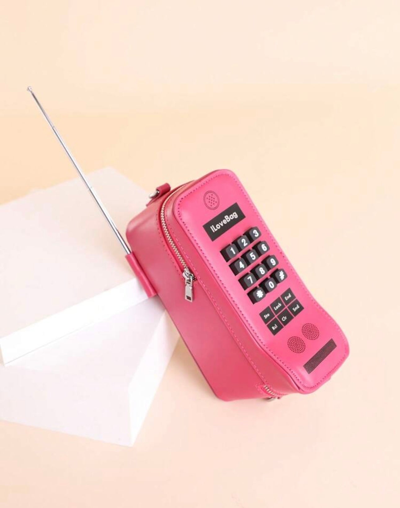 1pc Fashionable Pink Mobile Phone Shaped Bag With Numeric Print, Women's Shoulder Bag, Crossbody Bag