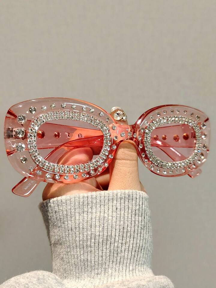 Oval Shape Rhinestone Sunglases