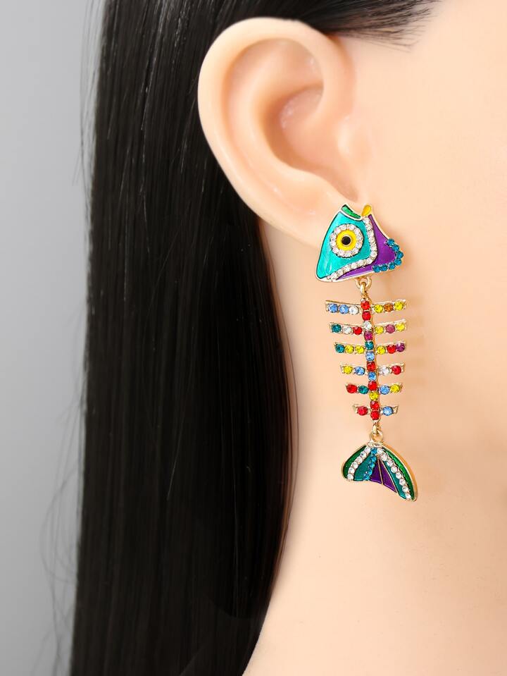 Fish Rhinestone Earings