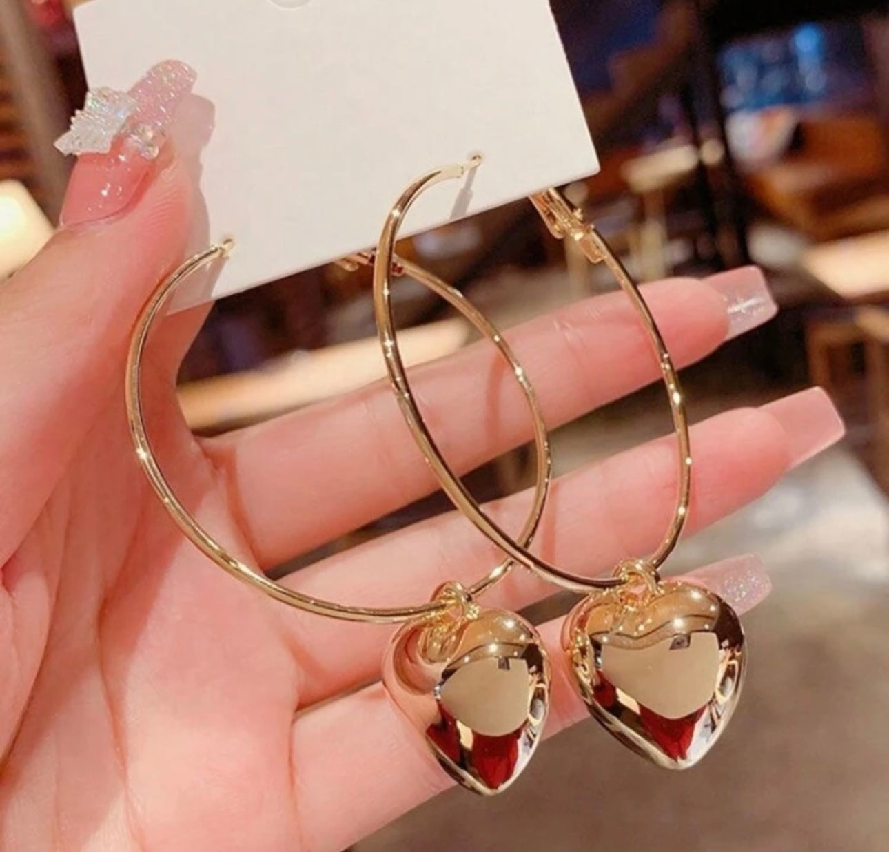 Earings heart drop