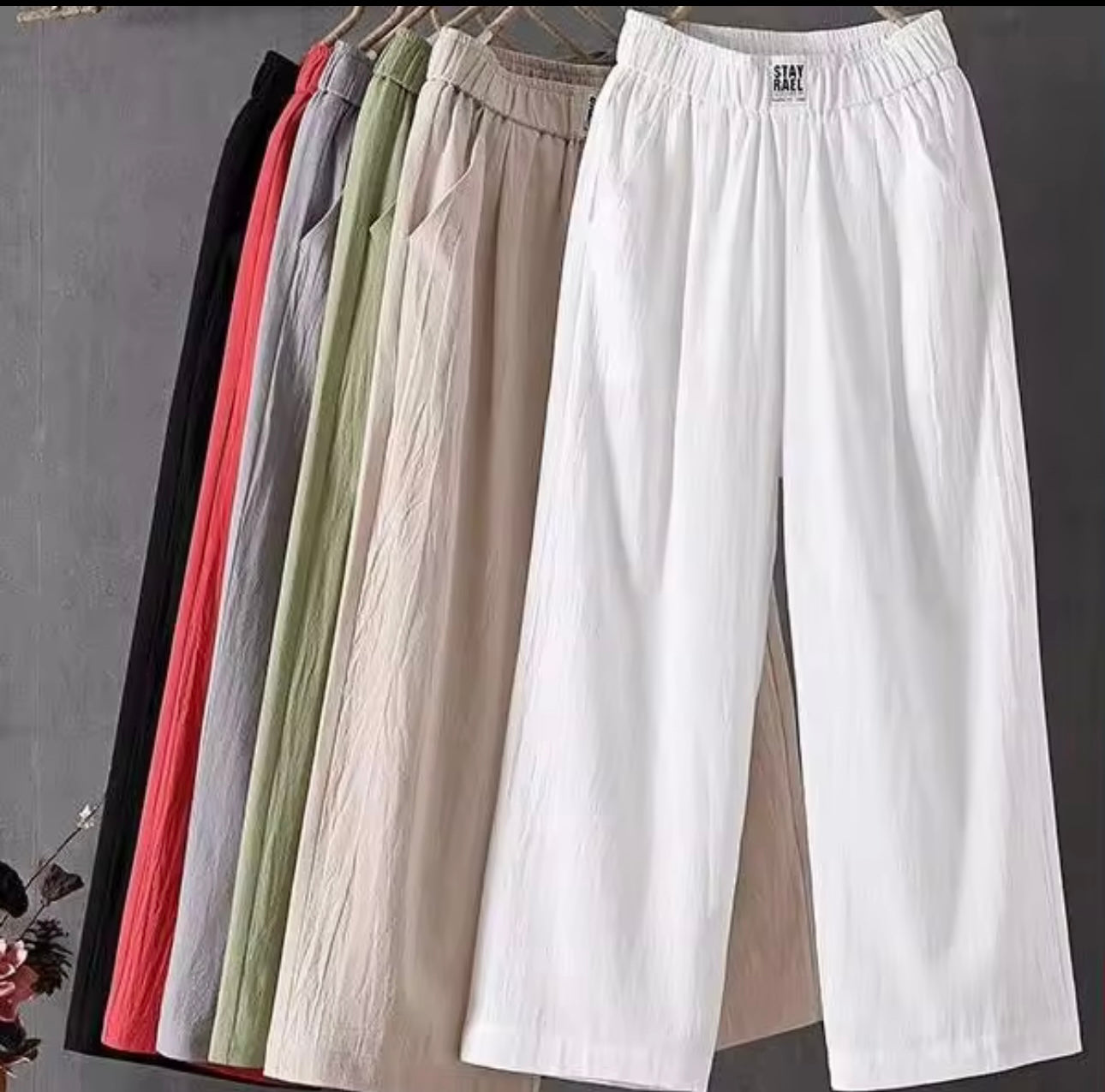 Cotton High Waist Pants