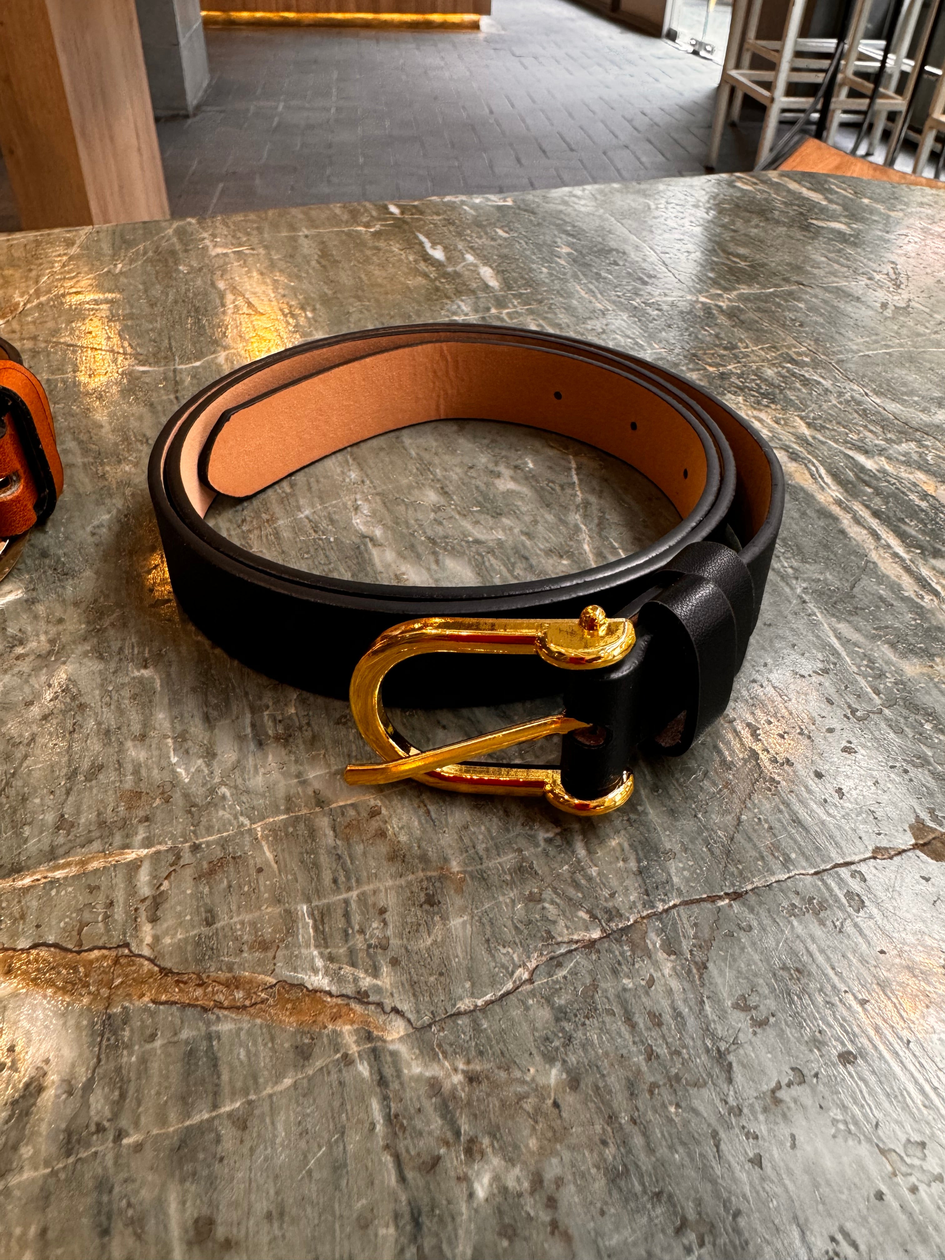 Leather look belt