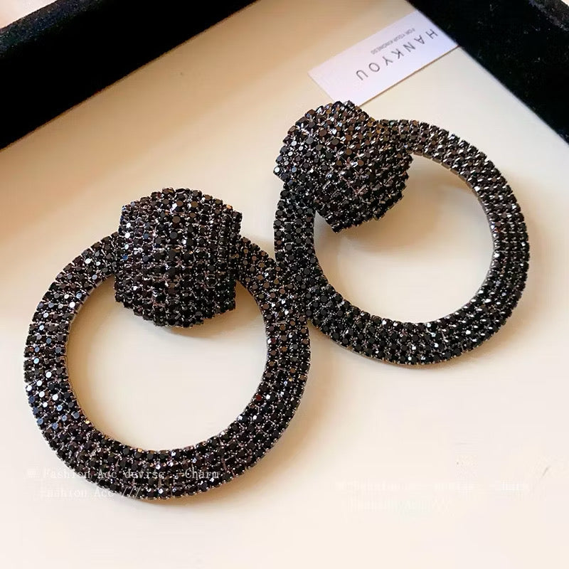 Click rhinestone earrings