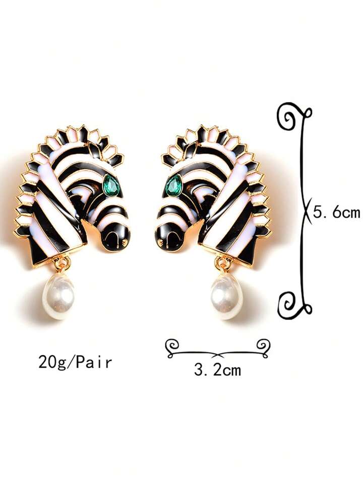 Zebra Drop Earings