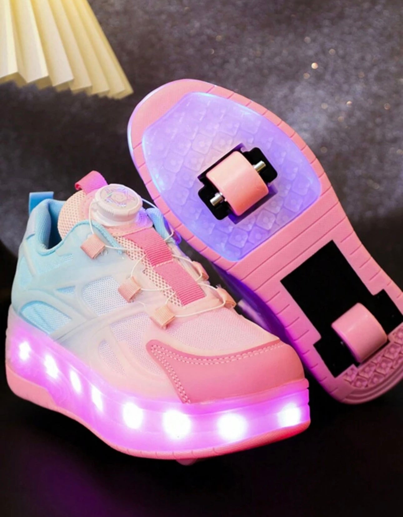 USB Rechargeable LED 7-Color Glowing Mesh Sneakers, Luminous Night Light Shoes For Spring/Summer, Kids/Children Casual Running Sports Shoes, Roller Skate Shoes With Light Up Shoelaces For Elementary & Middle School Students