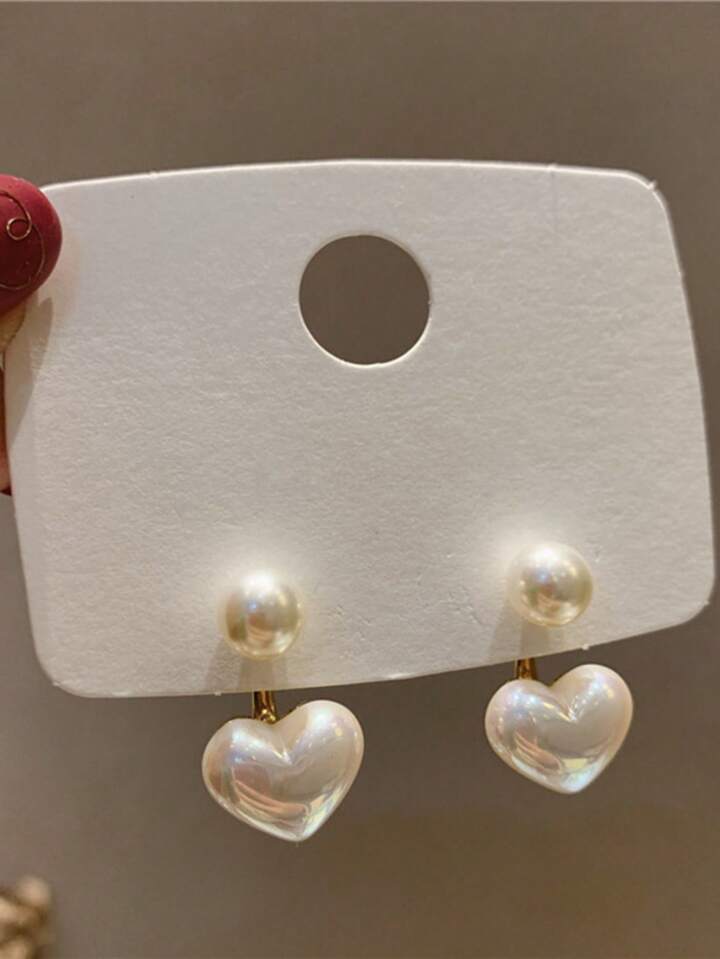 Drop heart earings