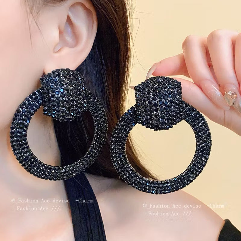 Click rhinestone earrings